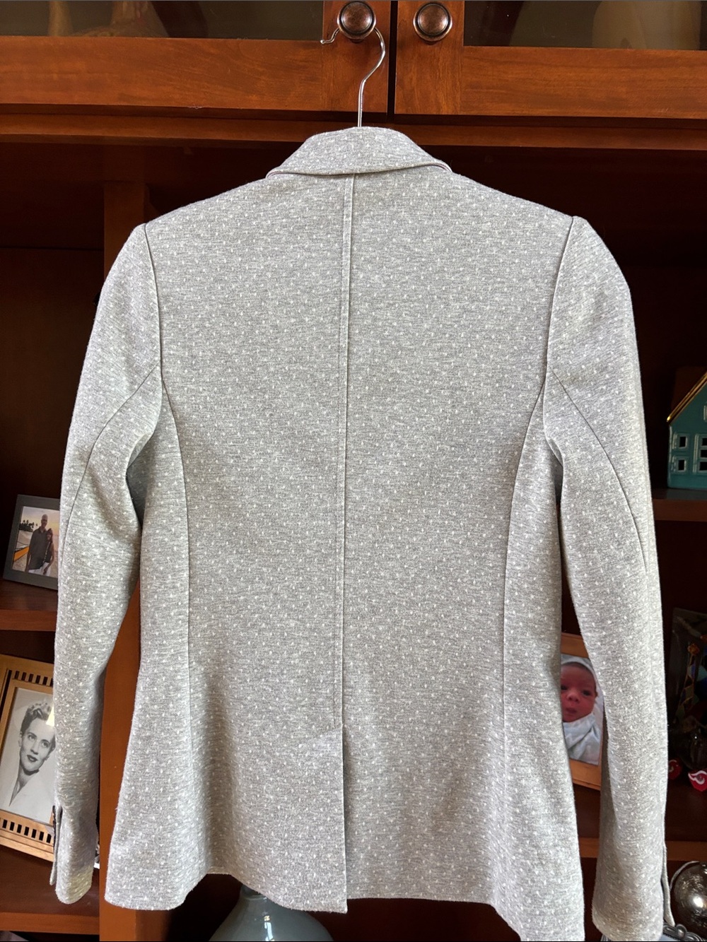 Joules Gray Pin Dot/Polka Dot Millie Blazer/Floral Lining Size US 2 - Picture 2 of 9